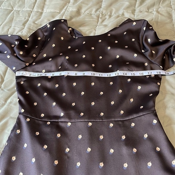 Polka Dot Dress Banana Republic Open Back 8 Navy Blue Midi Career Classic Prep - Picture 7 of 13